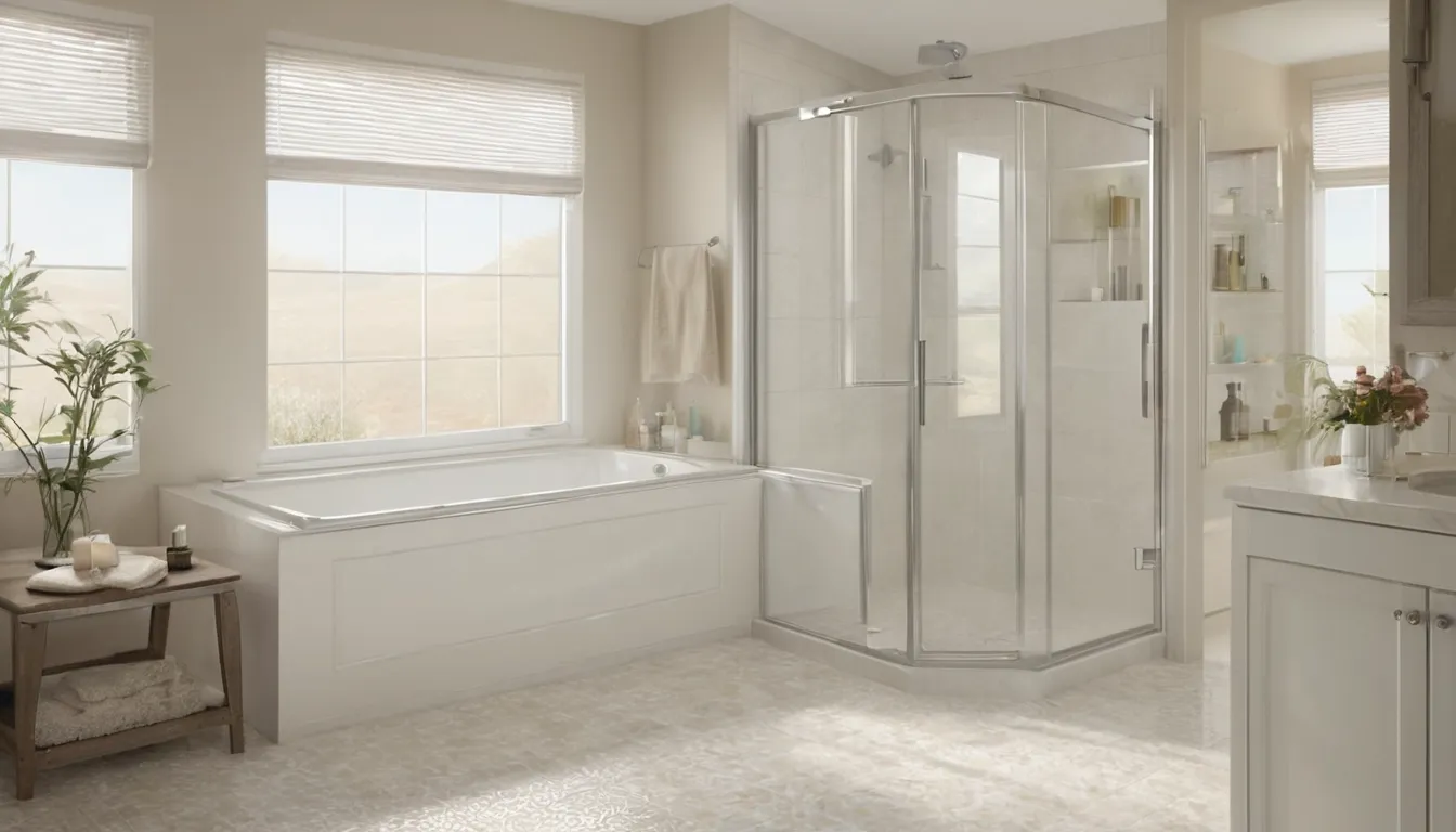 A senior homeowner smiling beside a walk-in tub with an open side door in a bright bathroom near Pevely